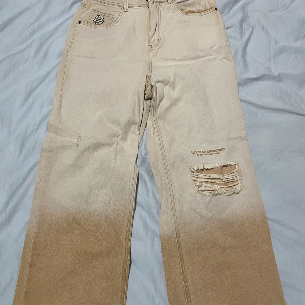 Stylish Tan Flare Jeans